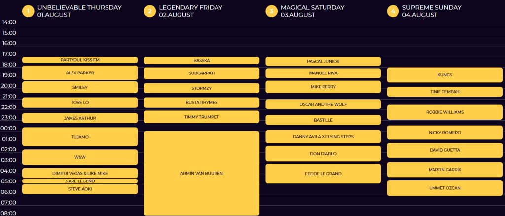 Untold Festival - Daily Set Times and Festival Map