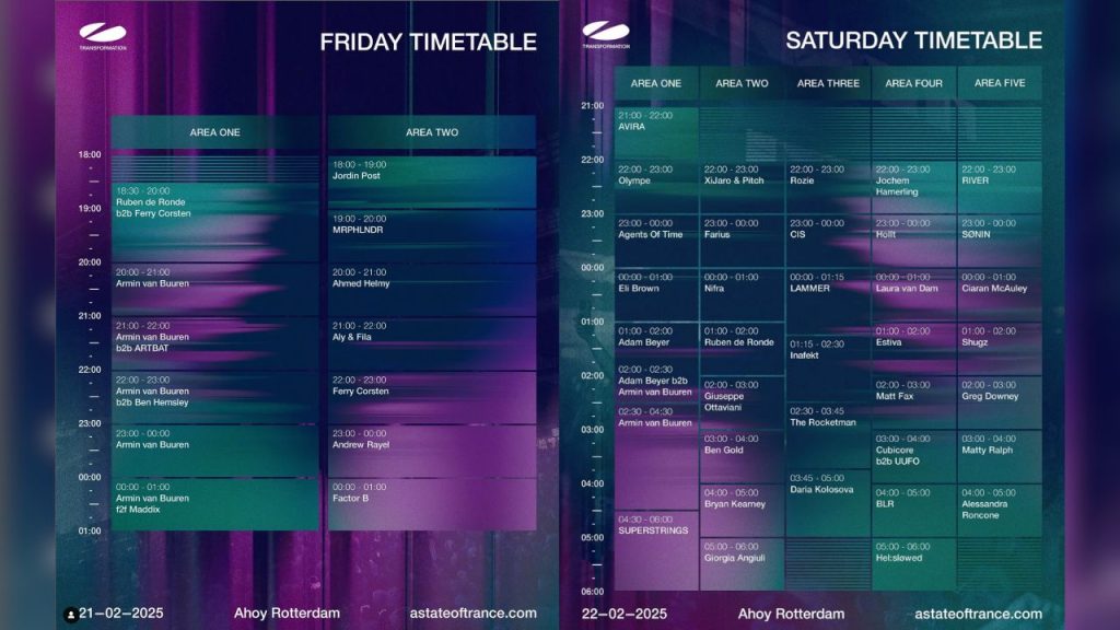 asot 2025  lineup and timetable a state of trance rotterdam